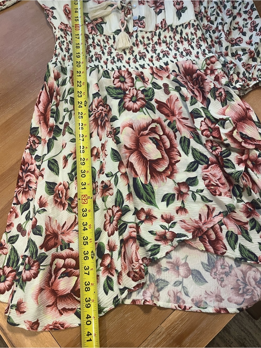 Farm Rio Anabela Floral Smocked Dress M Cottagecore - Picture 12 of 12